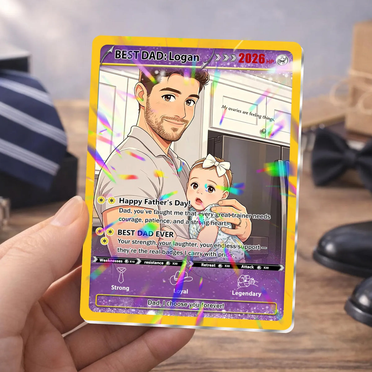 Custom Photo Inspired Keepsake Card Personalized Gamer Dad Gift, Father's Day Gift for Geeky Dads HA75 921314