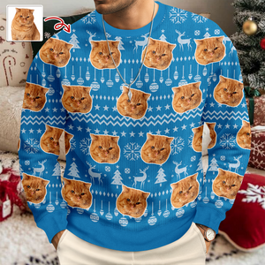Custom Cat Photo Have A Pawesome Christmas Ugly Sweater TH10 896293