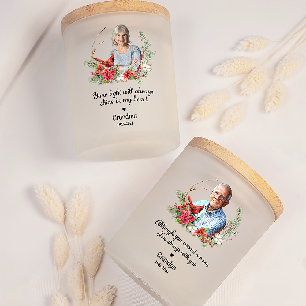 Custom Photo You Will Remain In Our Hearts Forever Memorial Glass Jar With LED Candle HO82 893824
