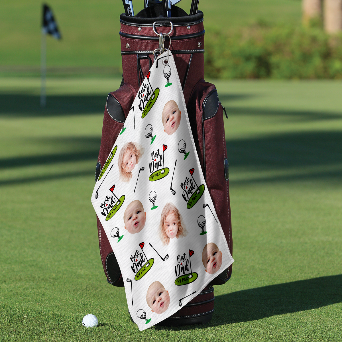 Custom Face Kid Best Dad By Par Funny Golf Towel HA75 892574