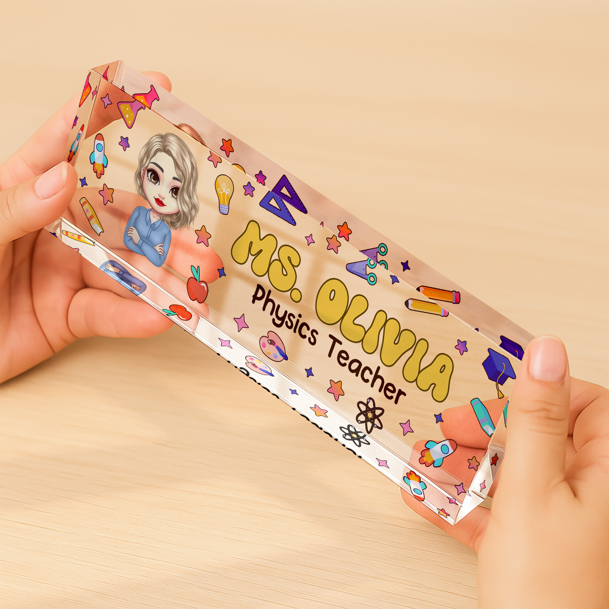 Custom Teacher Name Desk Name Plate Back To School Gift For Teacher CH07 896204