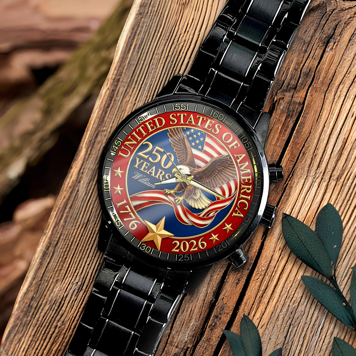 USA 250 Years Anniversary America Personalized Men's Wrist Watch HA75 920600