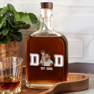 Custom Photo Dad & Kid Whiskey Bottle Father's Day Gift For Dad CH07 896000