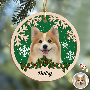 Custom Photo Dog Christmas - Personalized 2-Layered Wooden Ornament CH07 896862