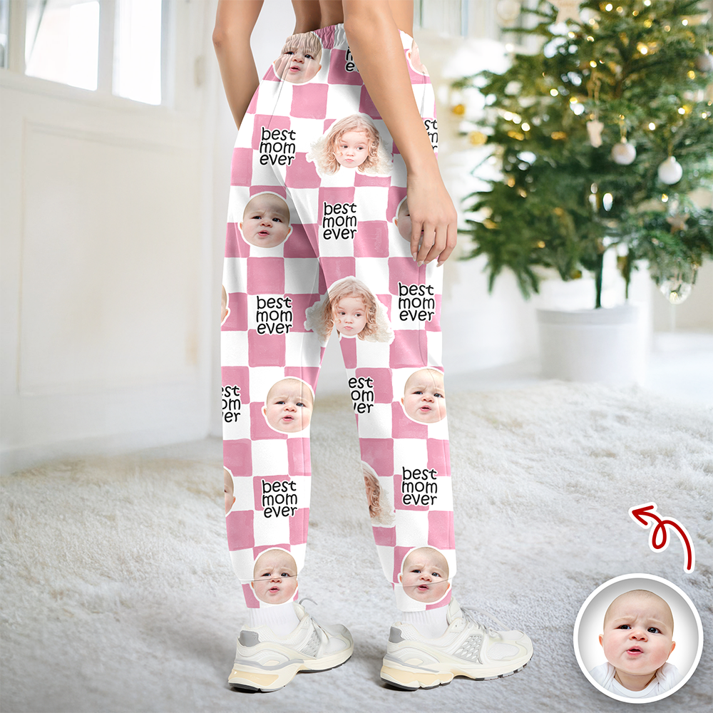 Custom Baby Face Best Dad, Mom Ever Retro Sweatpants - Gift for Parents, Father's Day LM32 669009
