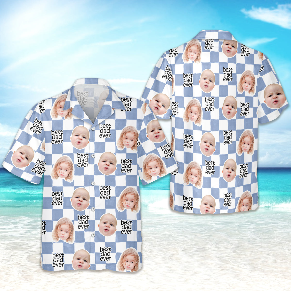 Custom Baby Face Best Dad Ever Retro Hawaii Shirt - Gift for Parents, Father's Day LM32 669011