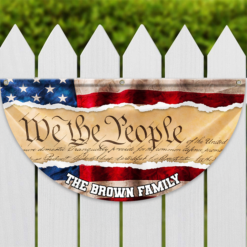 Custom Family Name We The People America Non-Pleated Fan Flag TH10 898895