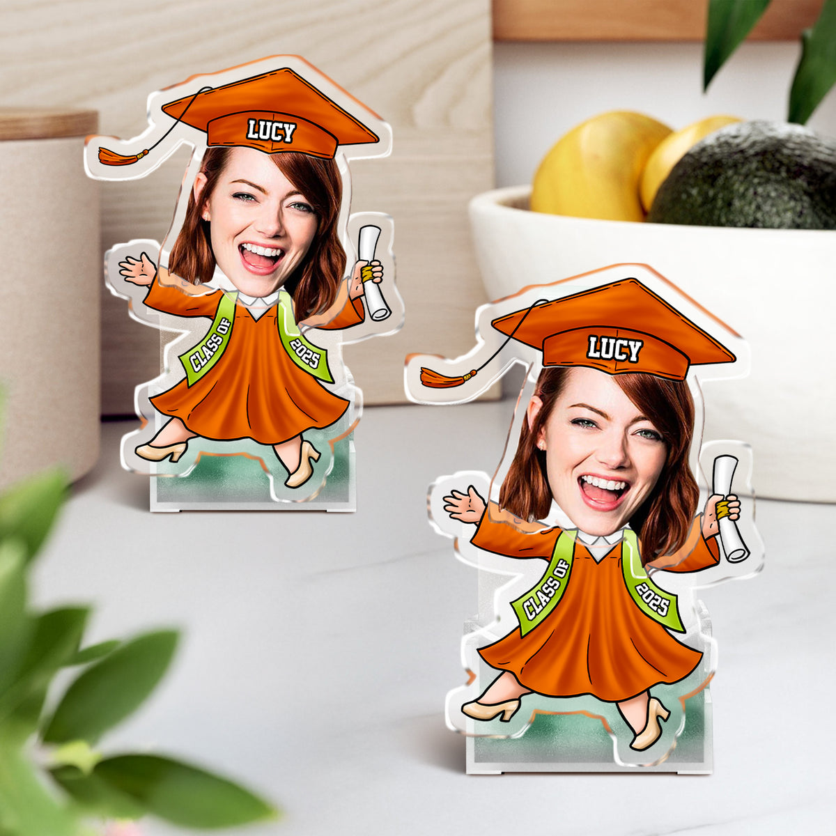 Custom Funny Face Class of 2025 Graduation Decoration Shaking Head HO82 893814