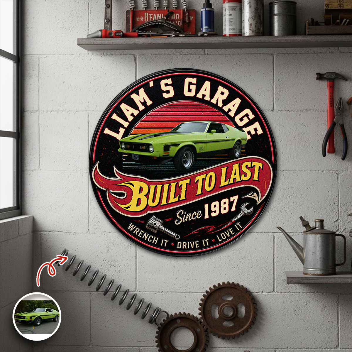 Personalized Built To Last Since Year Car Garaga Metal Sign CH07 911792