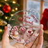 It Takes A Long Time To Grow An Old Friend Toile De Jouy Vintage French Style Personalized Cirle Glass Ornament HA75 897072