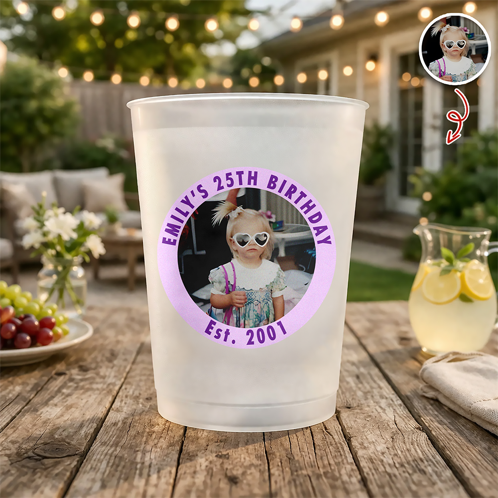 Custom Photo Drink Cups, Unique Party Favor, Birthday Decor HA75 921210