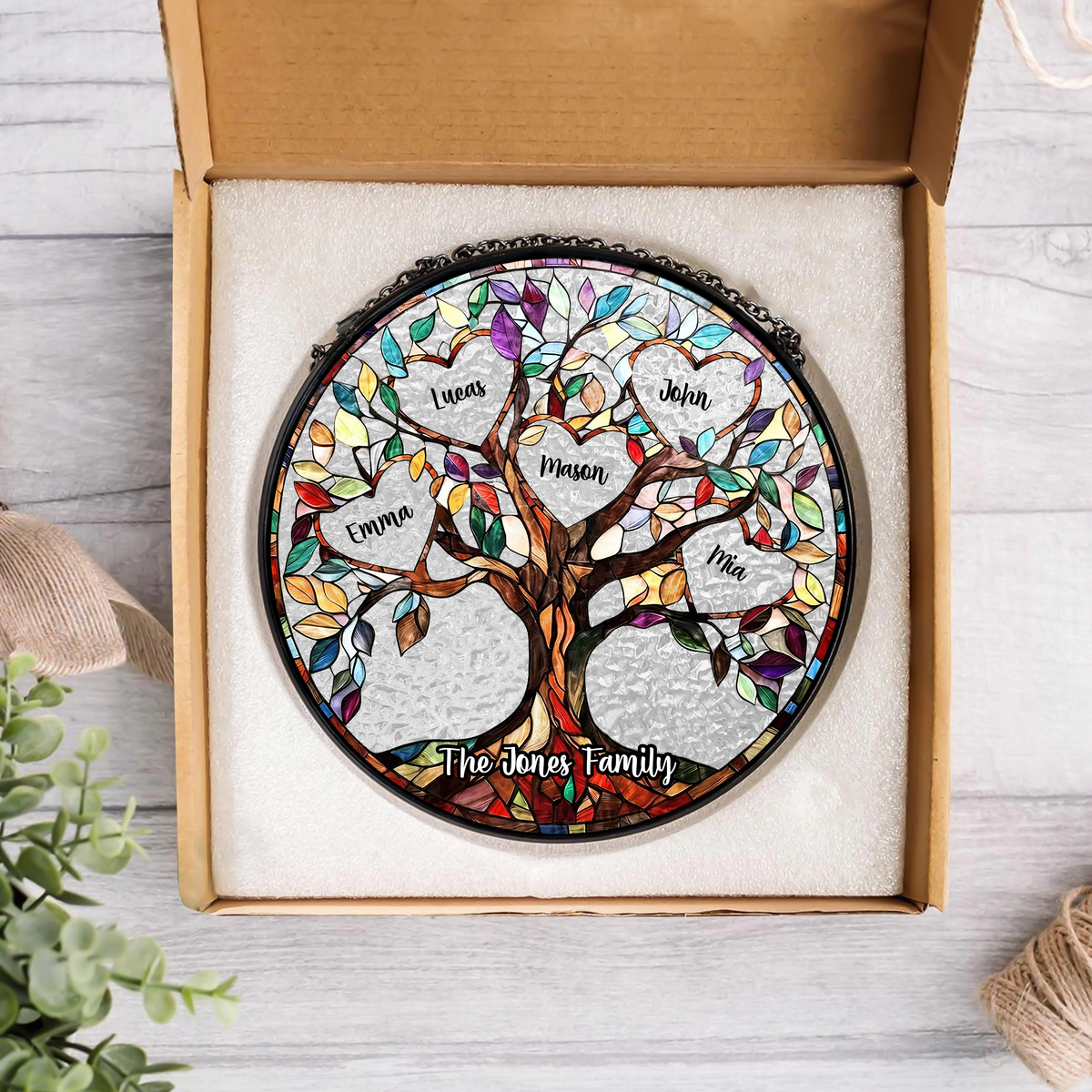 Custom Name Family Unbreakable Bond Tree Of Life Personalized Stained Glass Suncatcher, Mother's Day Gift HA75 920678