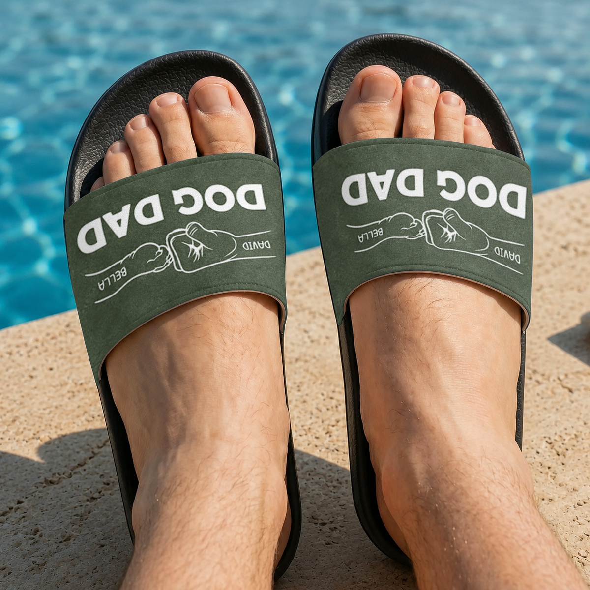 Personalized Dog Cat Dad Slide Sandals - Gift For Dog Cat Lovers HO82 902590