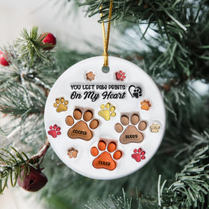 You Left Paw Prints On My Heart 3D Inflated Effect Ceramic Ornament Personalized Gift For Dog Lover HO82 894582
