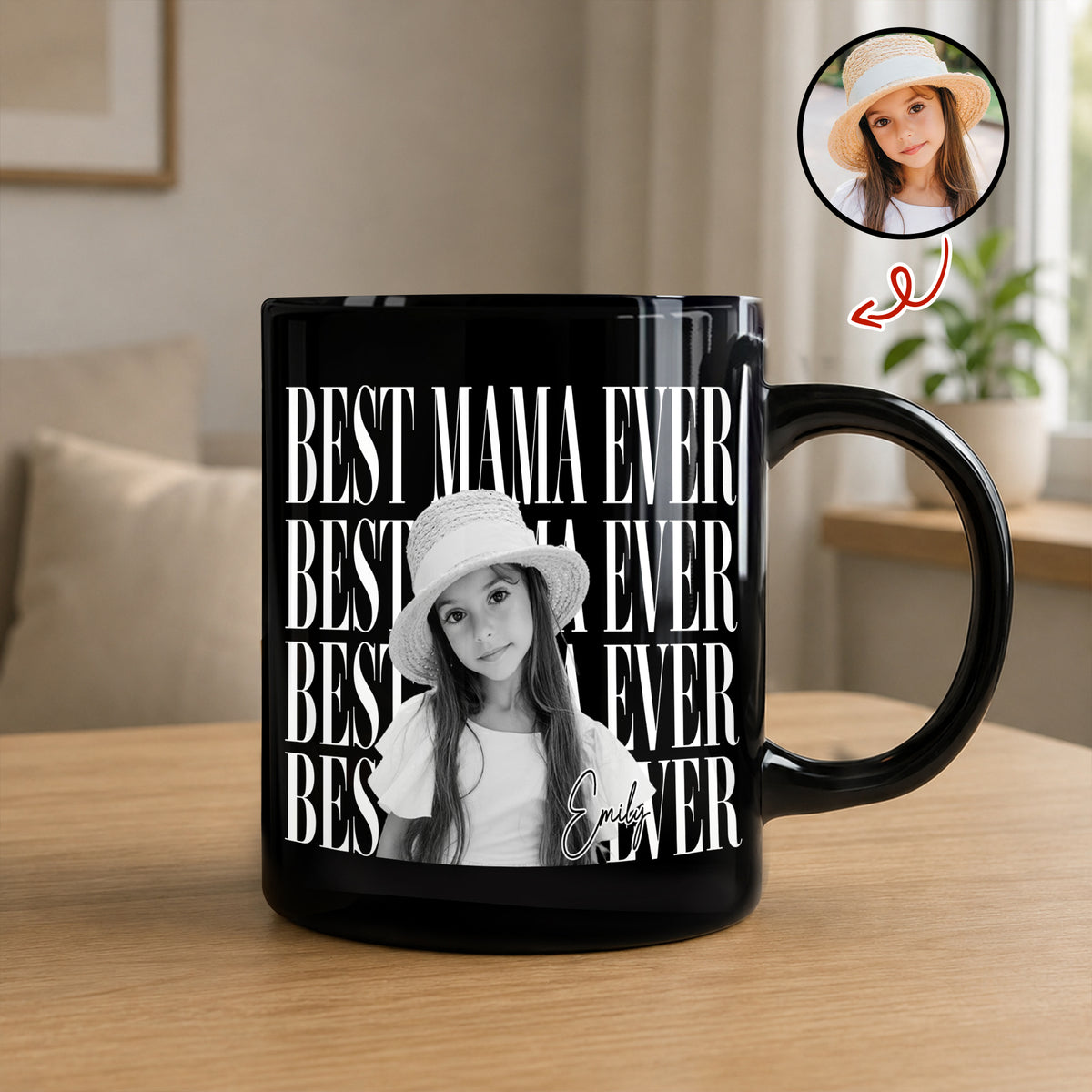 Personalized Vintage Photo Best Dad Mom Ever Black Mug Gift For Father's Day HA75 921432