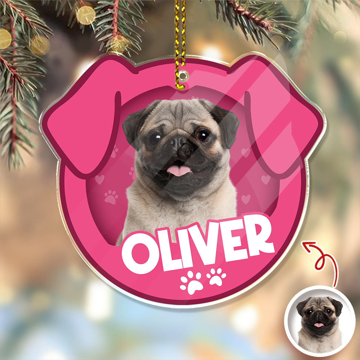 Custom Furry Baby Photo - Personalized Acrylic Ornament Gift For Dog Lovers CH07 899102