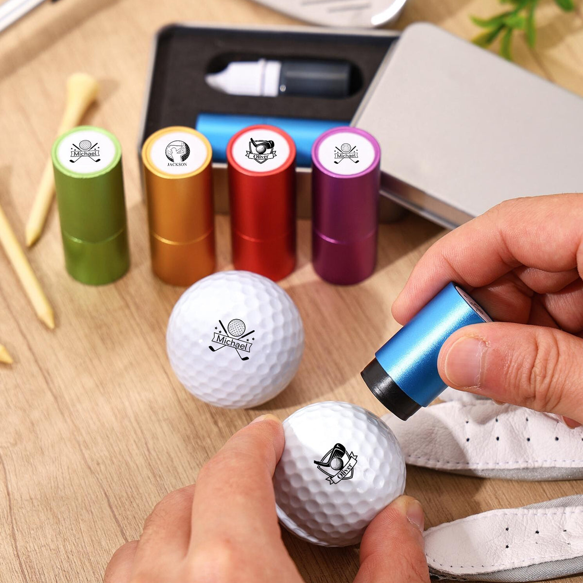 Personalized Golf Ball Stamp Box Gift for Golfer, Golf Ball Marker HA75 898540