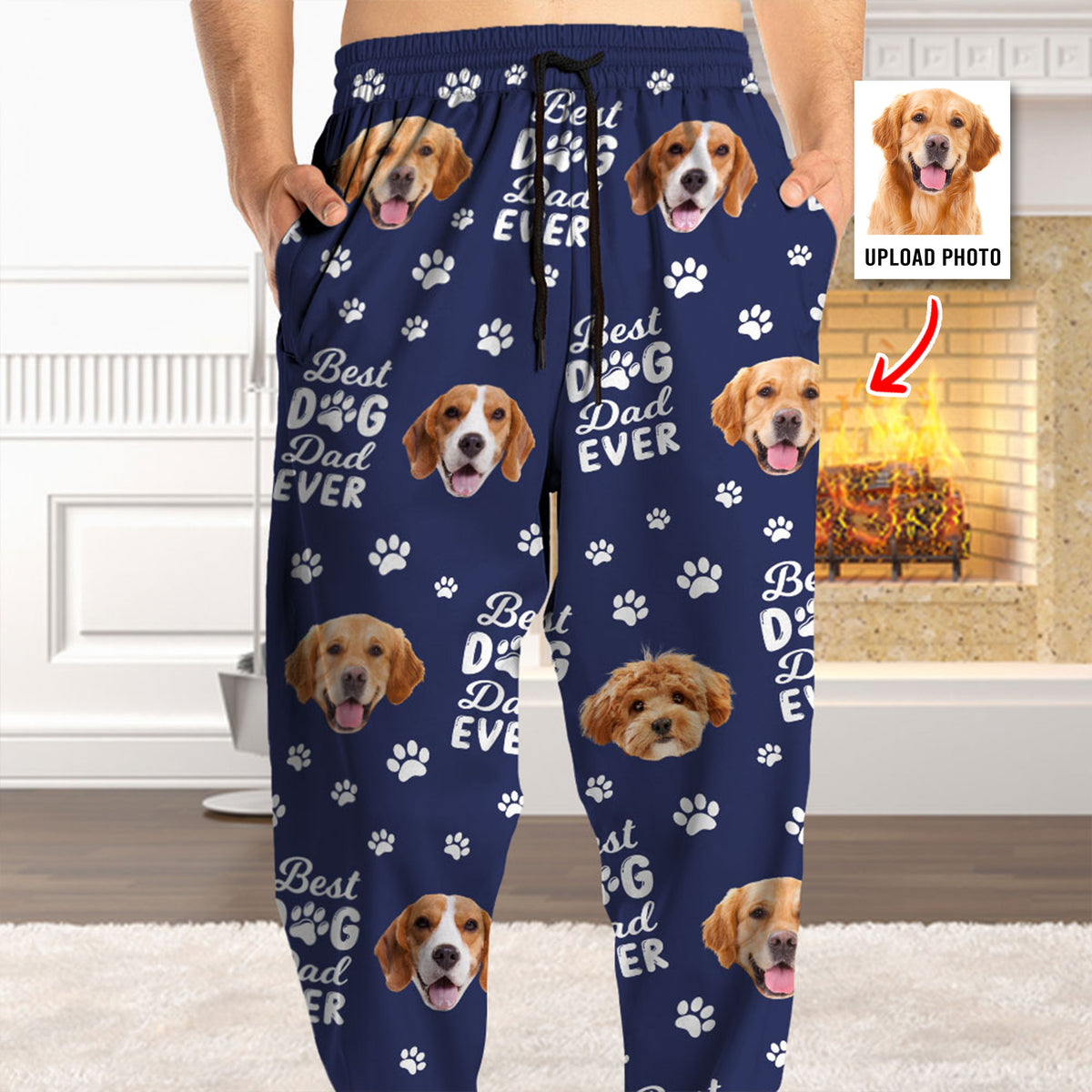 Custom Photo Best Dog Dad Dog Mom Paw Paw - Personalized Sweatpants Gift For Pet Lovers HO82 894380