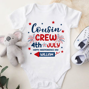 Personalized Kid Name Cousin Crew 4th of July Baby Onesie LM32 893519