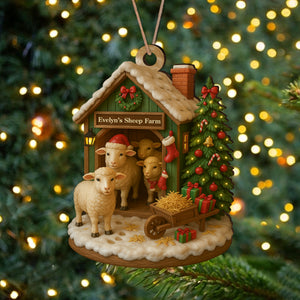Custom Name Sheep Farm Wood Ornament – Christmas Gifts for Women & Men LM32 895617