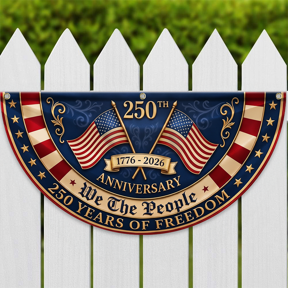 We The People US 250th Anniversary 1776–2026 Non-Pleated Fan Flag CH07 911822