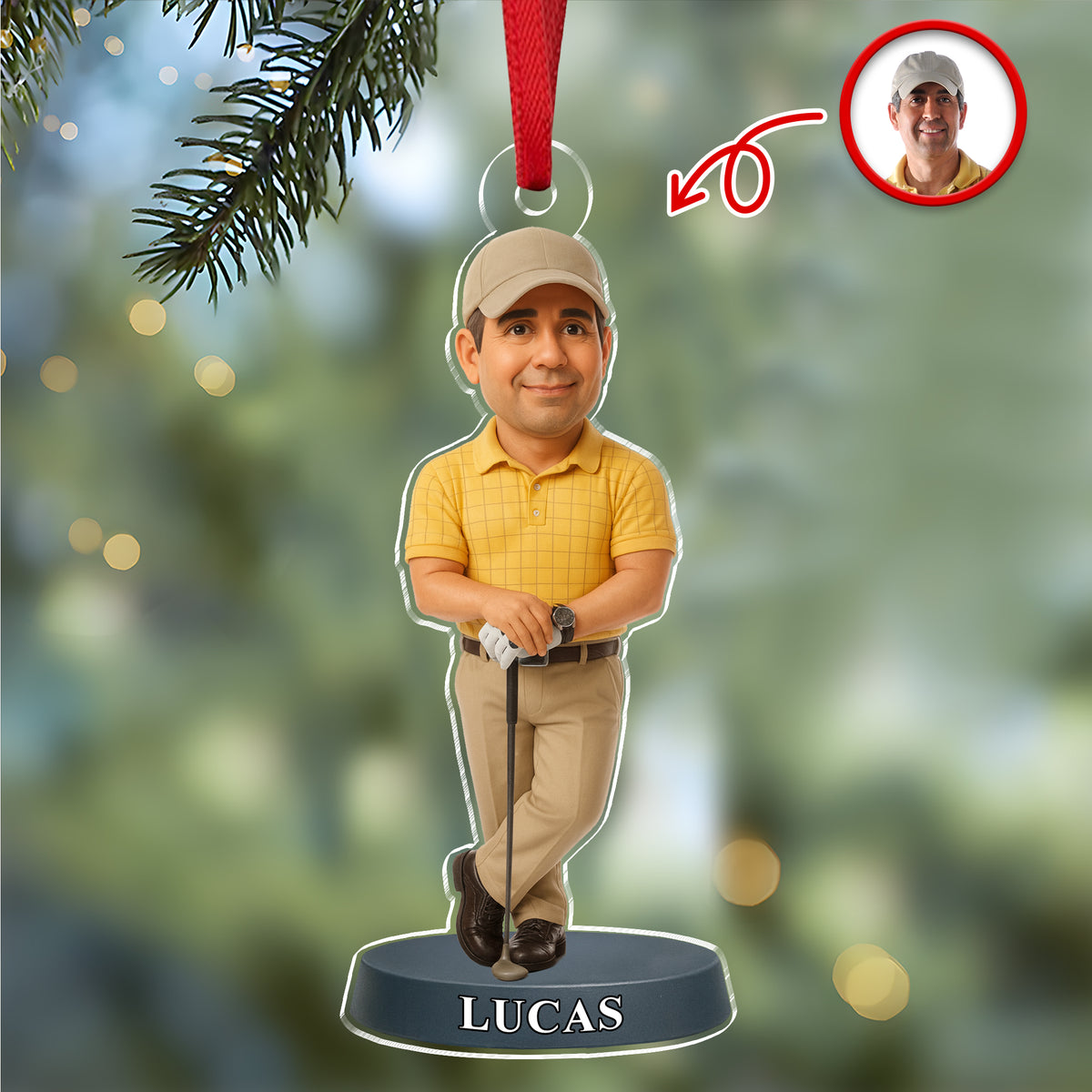 Custom Photo Golf 3D Effect Figure Art Acrylic Ornament Gifts For Golf Lovers HA75 897624