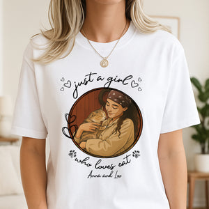 Custom Cartoon Photo Just A Girl Who Loves Dogs Bright Shirt LM32 893789