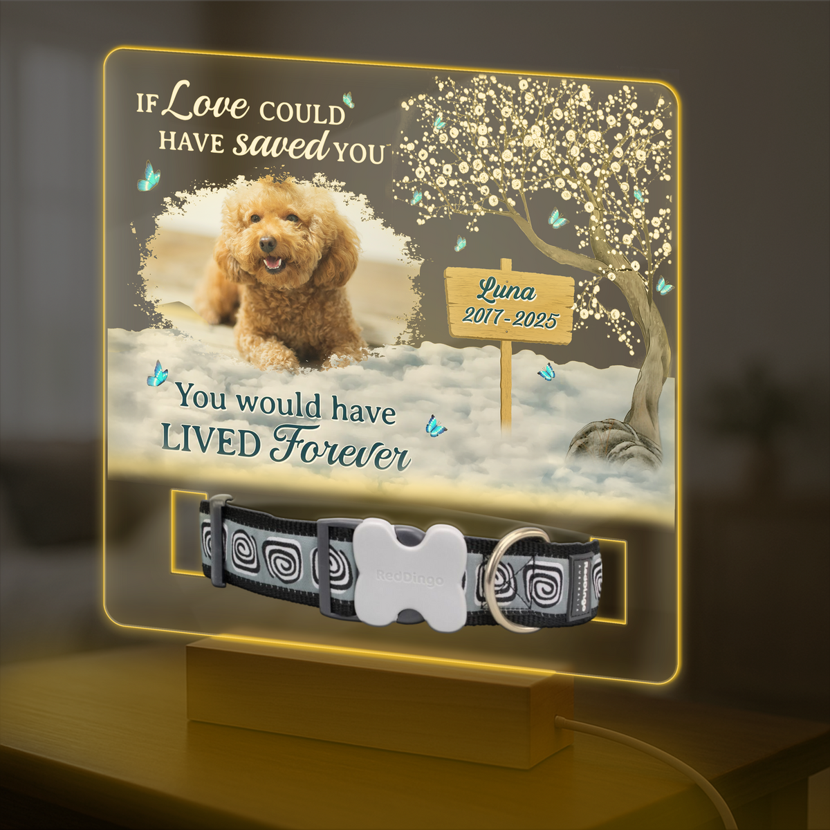 You Are My Favorite Hello An My Hardest Goodbye - Custom Pet Photo Memorial Acrylic Collar Frame CH07 896078