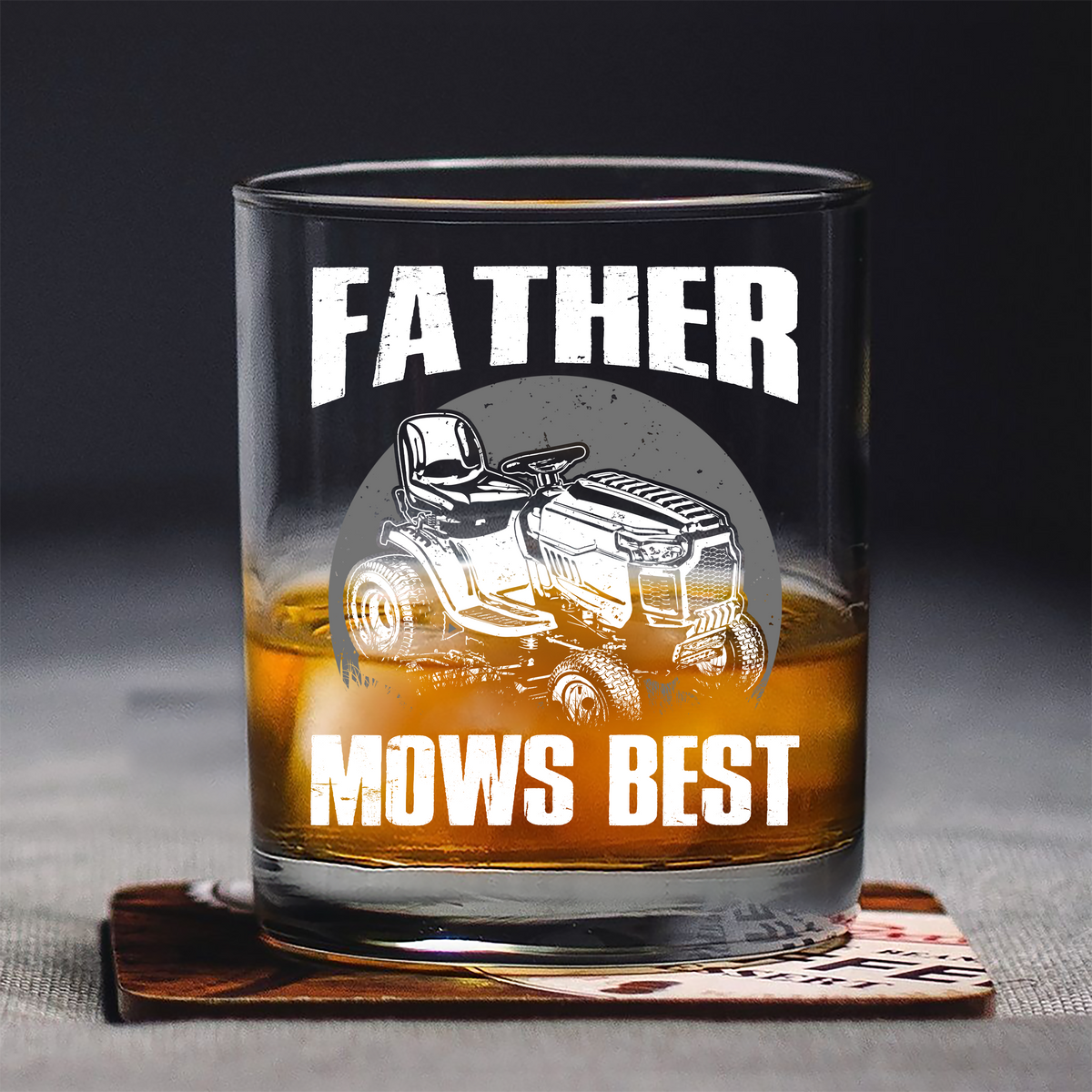 Custom Photo Father Mows Best Retro Whiskey Glass For Father Day LM32 893637