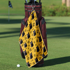 Custom Dog Cat Paw Pattern Golf Towel Gift For Dog Cat Lovers HA75 892564