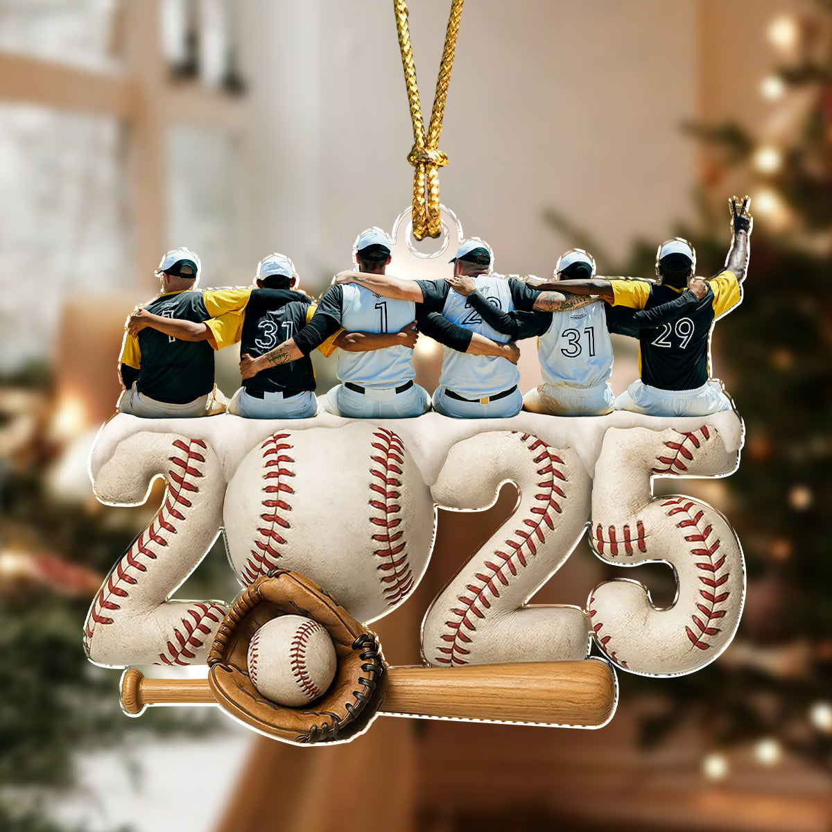 Custom Photo Baseball Team Christmas Acrylic Ornament HA75 897930