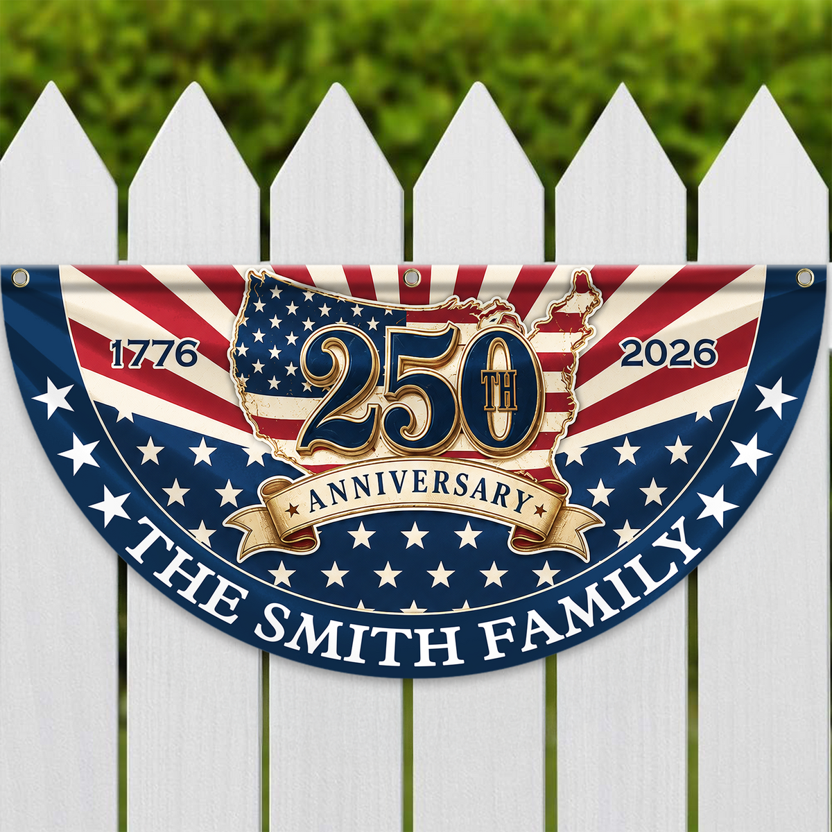 Custom Family Name 250th Anniversary 1776-2026 America Flag CH07 911976
