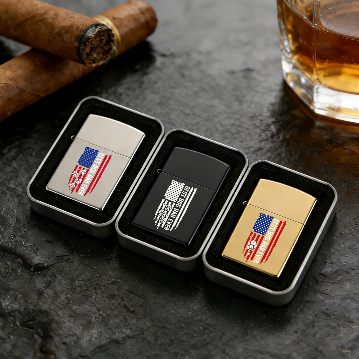 Custom Name Best Dog Dad Ever Metal Lighter Gift For Dad TH10 169601
