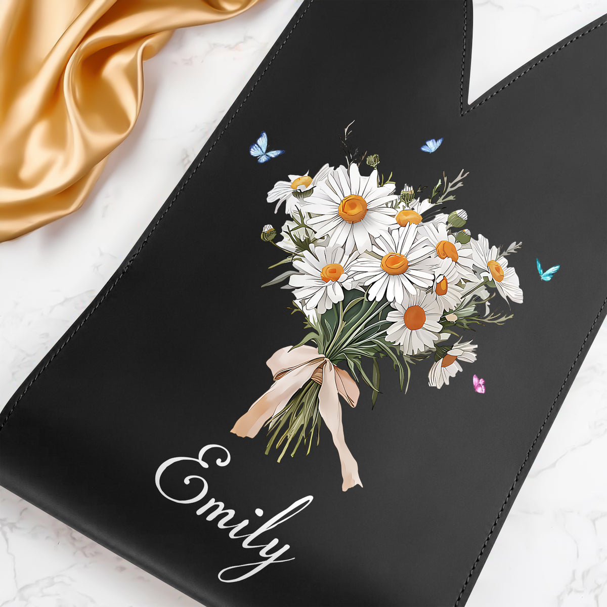Custom Name Birthmonth Flower - Personalized Leather Wine Bag HA75 892914