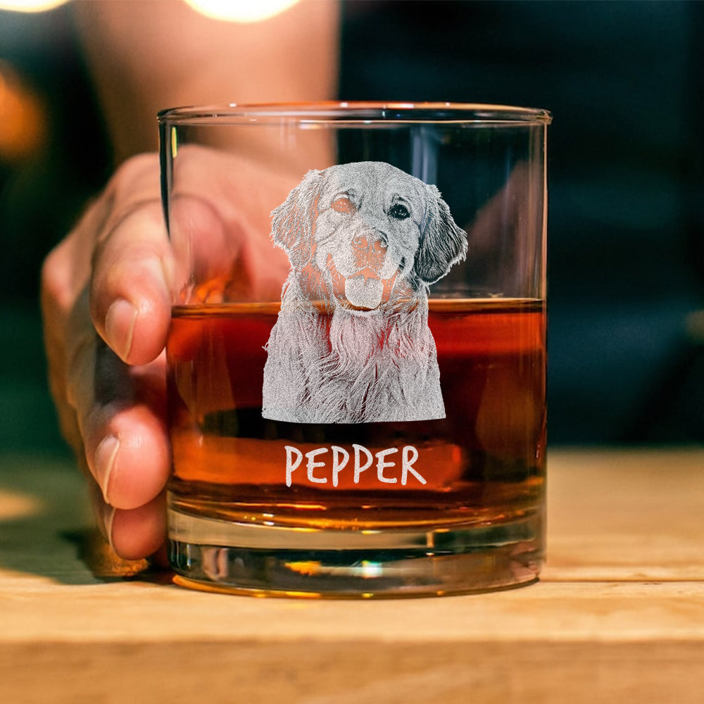 Custom Photo Best F*cking Dog Dad Ever Engraved Whiskey Glass Gift For Dog Lover CH07 895734