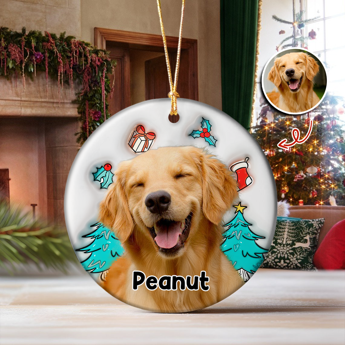 Custom Dog Photo I Am Santa 3D Inflated Effect Ceramic Ornament Personalized Gift For Dog Lovers HO82 894712