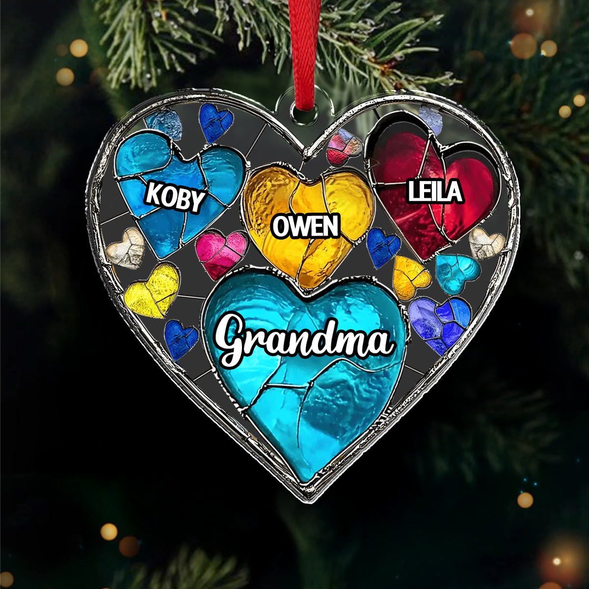 Personalized Custom Name Grandma And Kids Acrylic Ornament TH10 896075