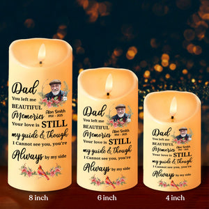 Custom Photo Dad Mom Left Me Beautiful Memories Personalized Led Candle Memorial Gift CH07 895280