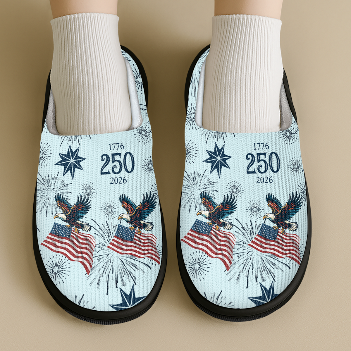 Personalized USA 250 Anniversary Eagle 1776-2026 Slippers HA75 919076