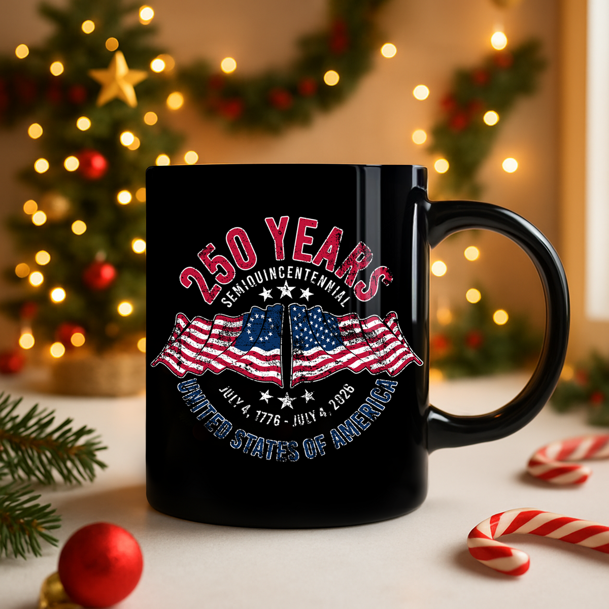 American 250 Years Semiquincentennial – Patriotic Gift 2026 Black Mug LM32 895265