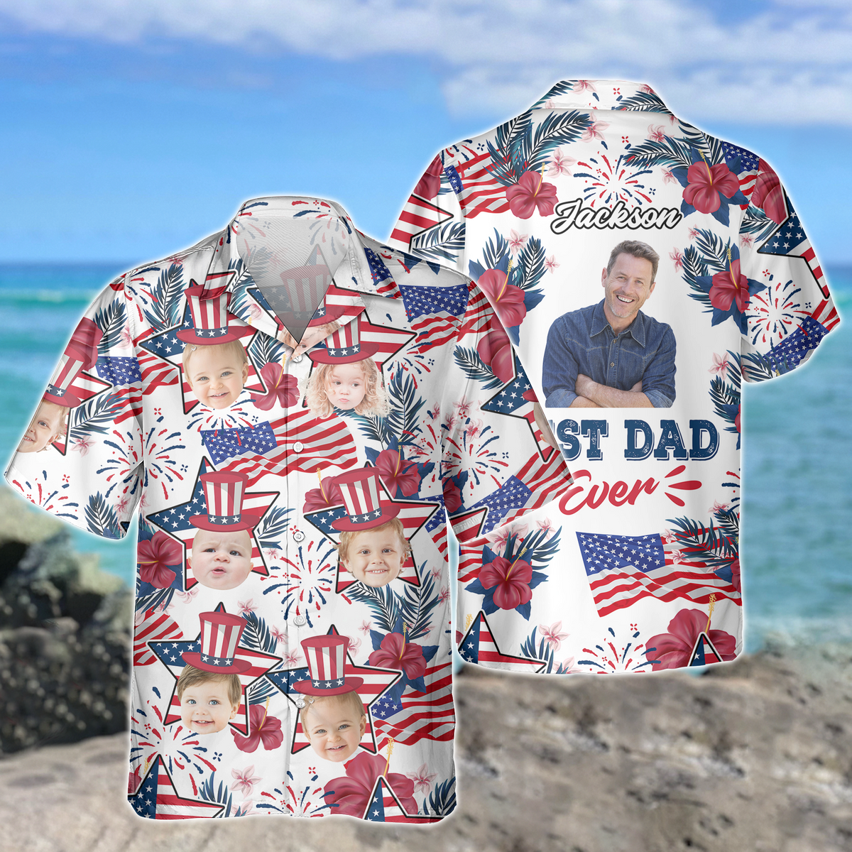 Custom Photo Best Dad Ever Hawaii Shirt Gift For Dad, Father's Day HO82 893788