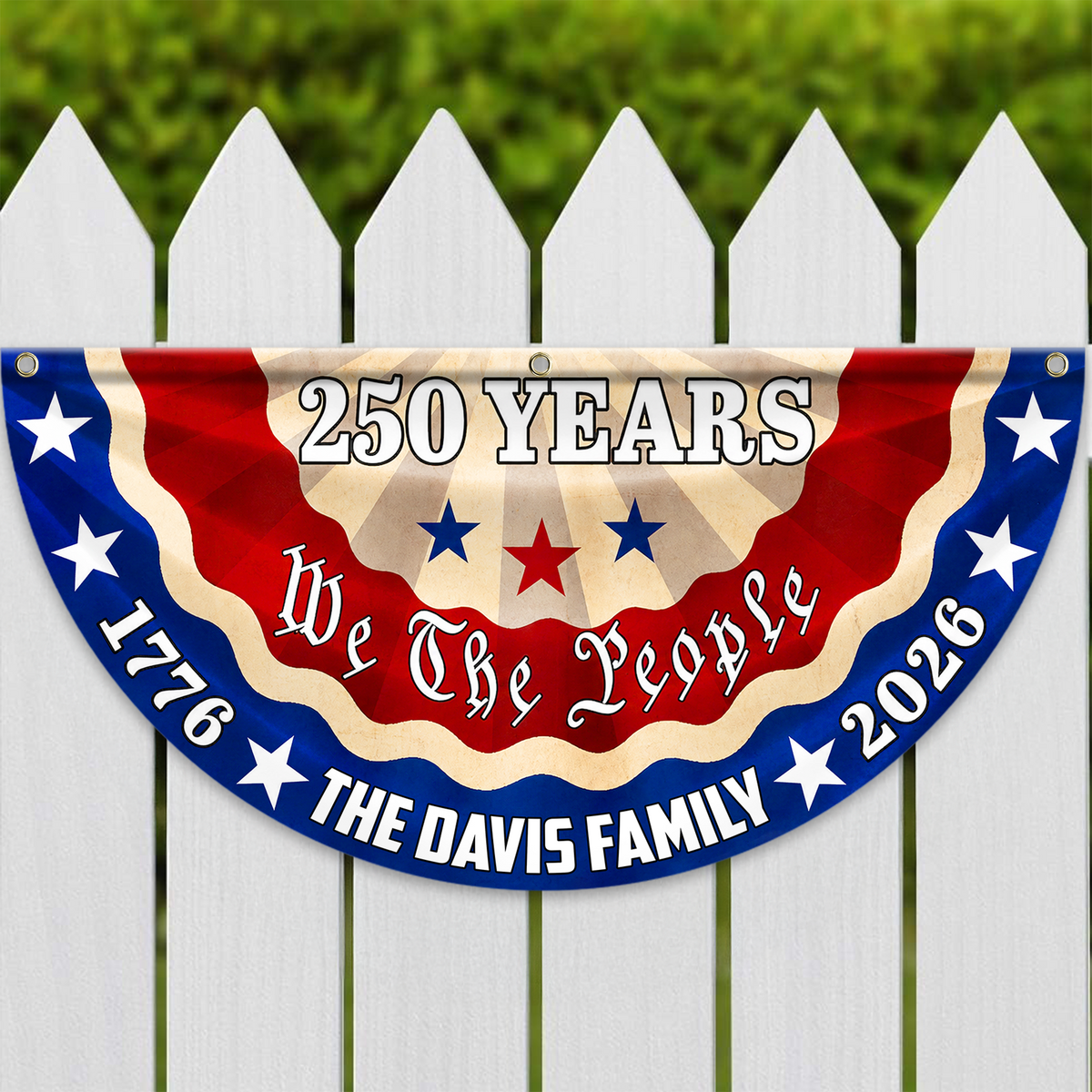 Custom Family Name 250 Years We The People Non-Pleated Fan Flag CH07 911688