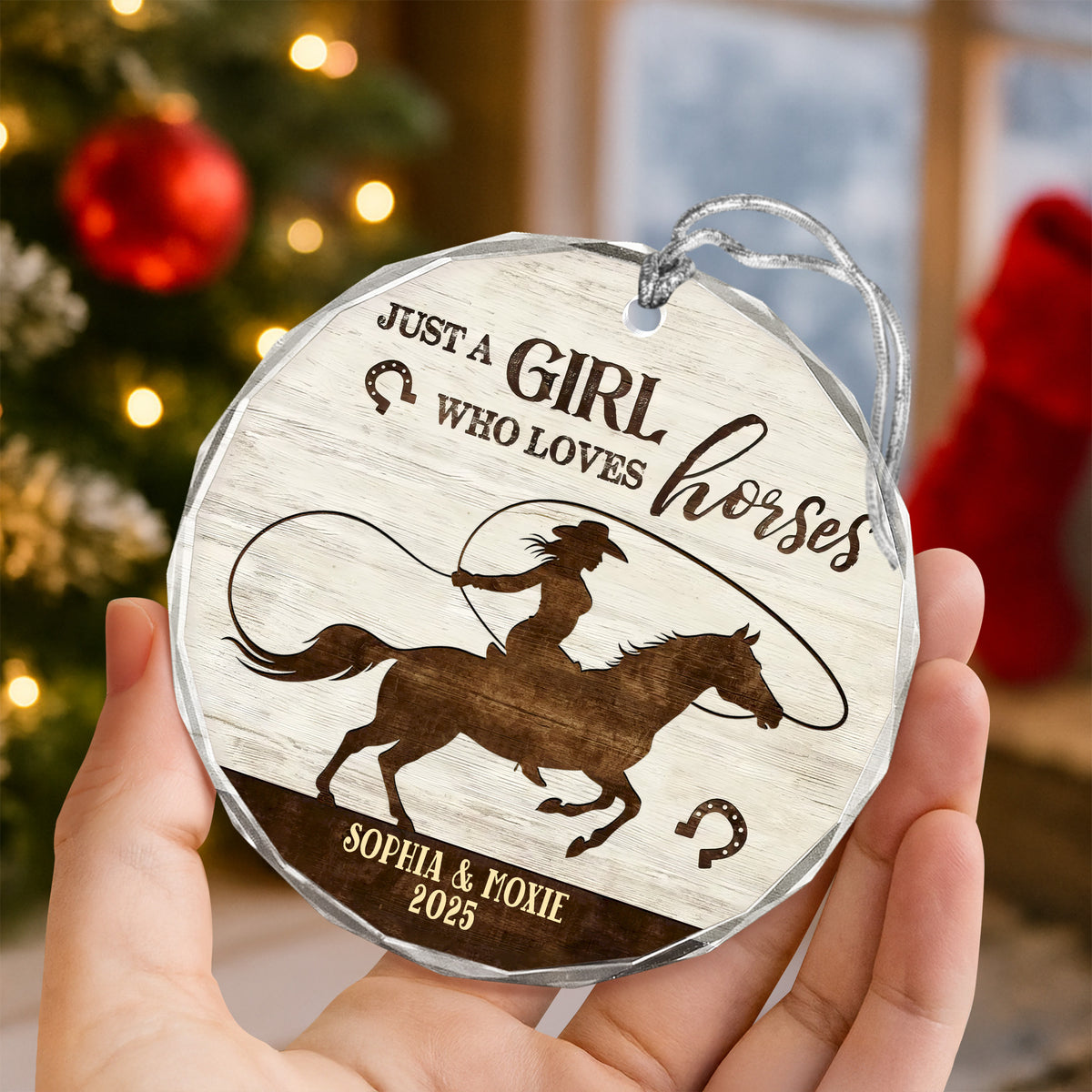 Personalized Just a Girl Who Loves Horses Glass Ornament Horse Lover LM32 895883