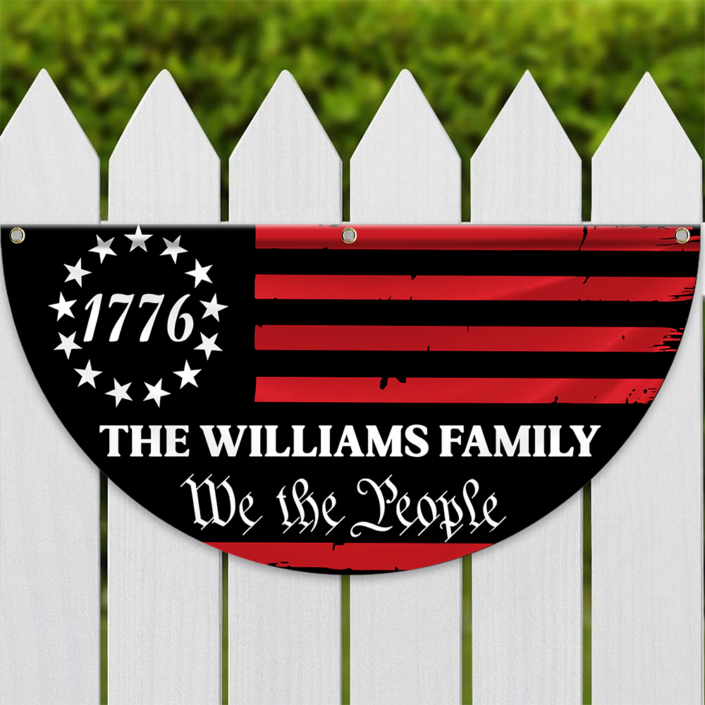 Custom Family Name We The People America Non-Pleated Fan Flag TH10 898537