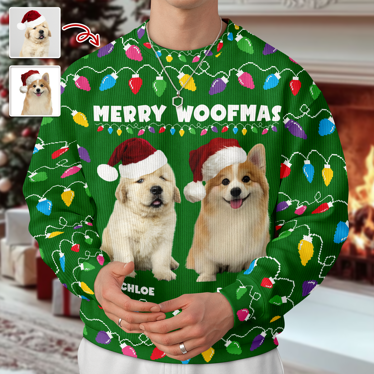 Custom Photo Merry Woofmas Christmas Ugly Sweater HA75 892968