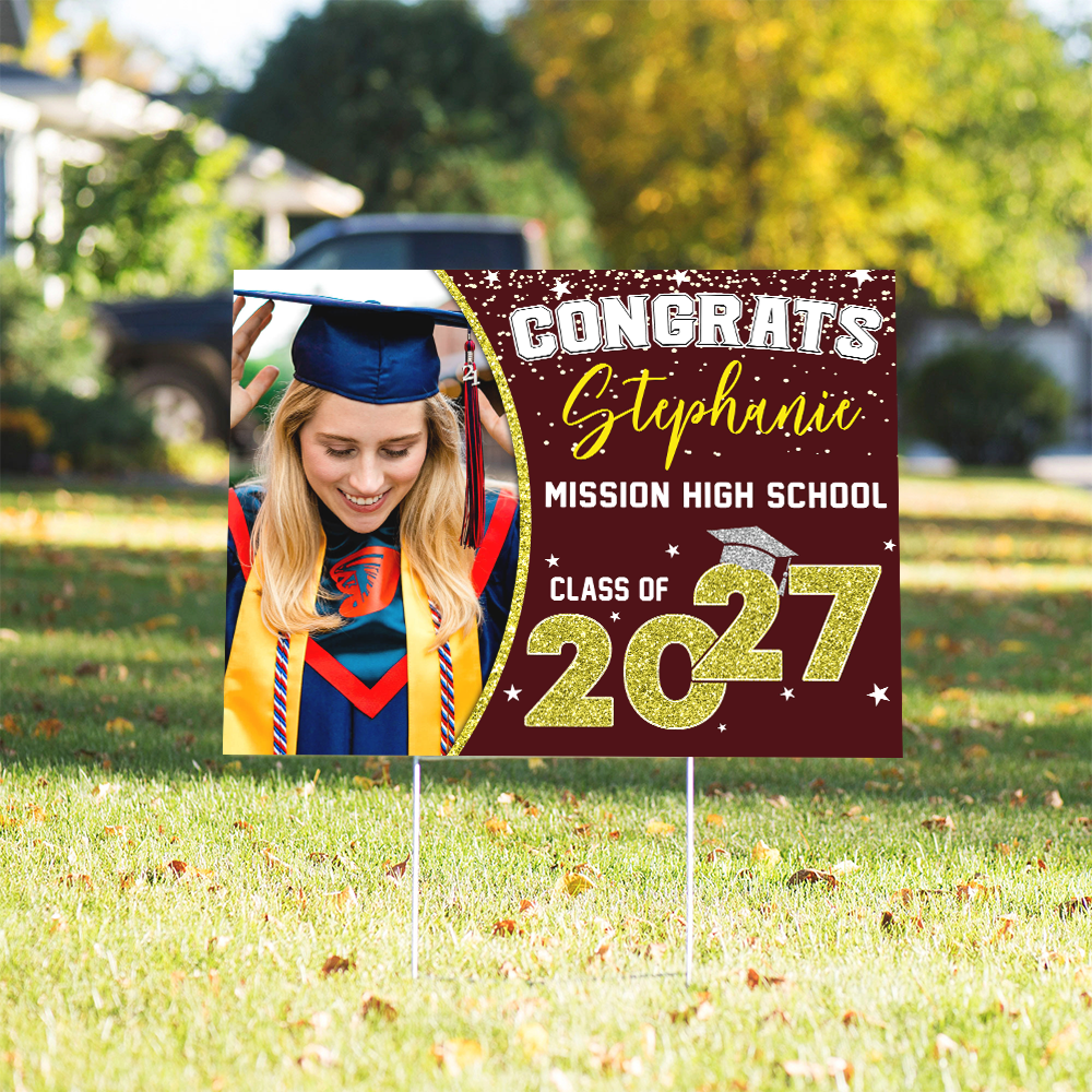Custom Photo Class of 2025 Personalized Yard Sign Graduation Day Gift CH07 895442