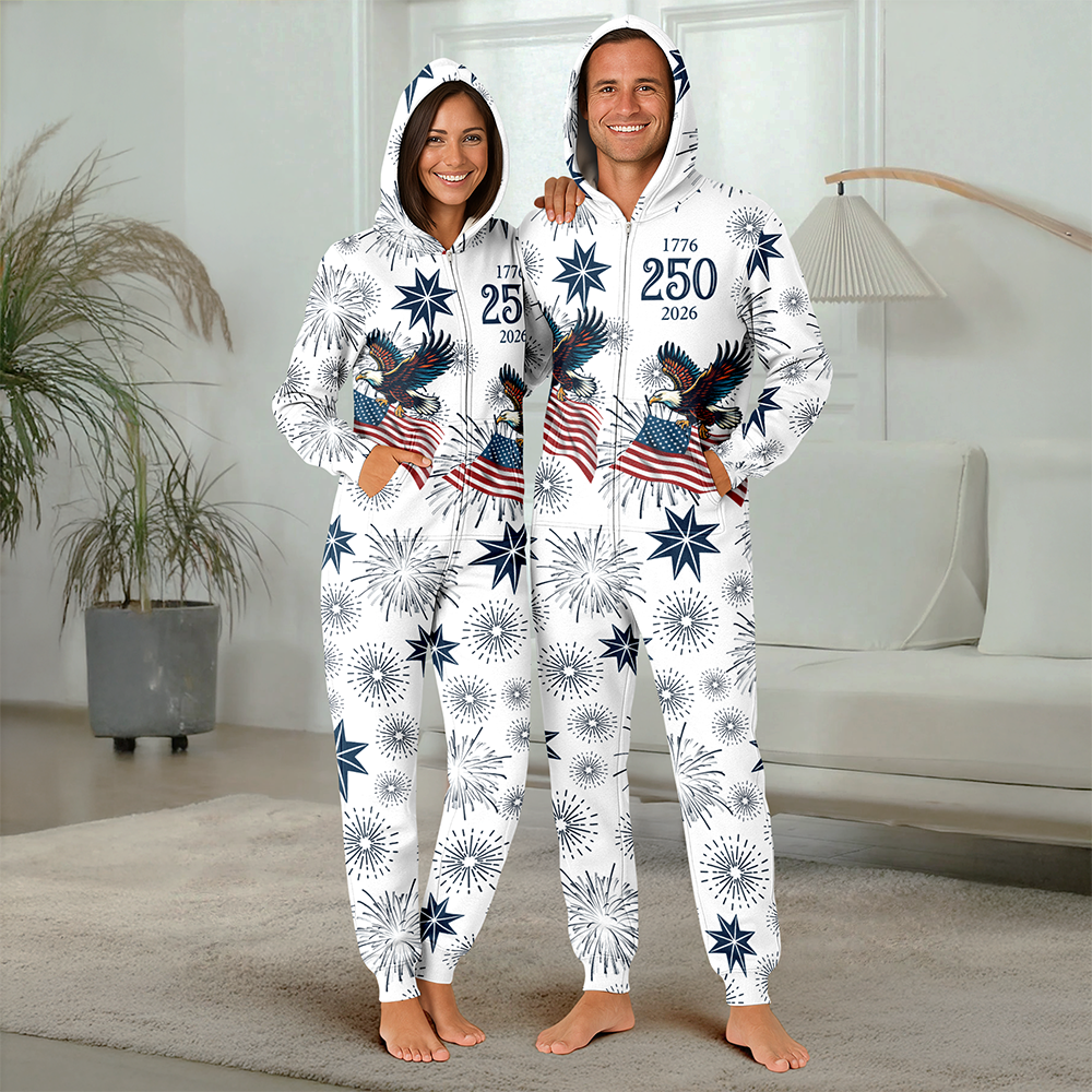 Personalized USA 250 Anniversary Eagle 1776-2026 Onesie Pajamas HA75 919078