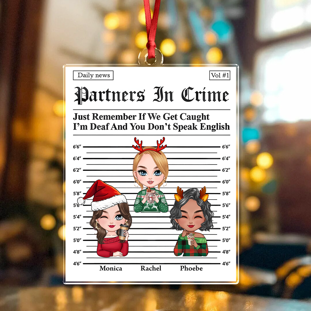 Partners In Crime Besties Acrylic Ornament Personalized Christmas Gift For Besties HO82 894728