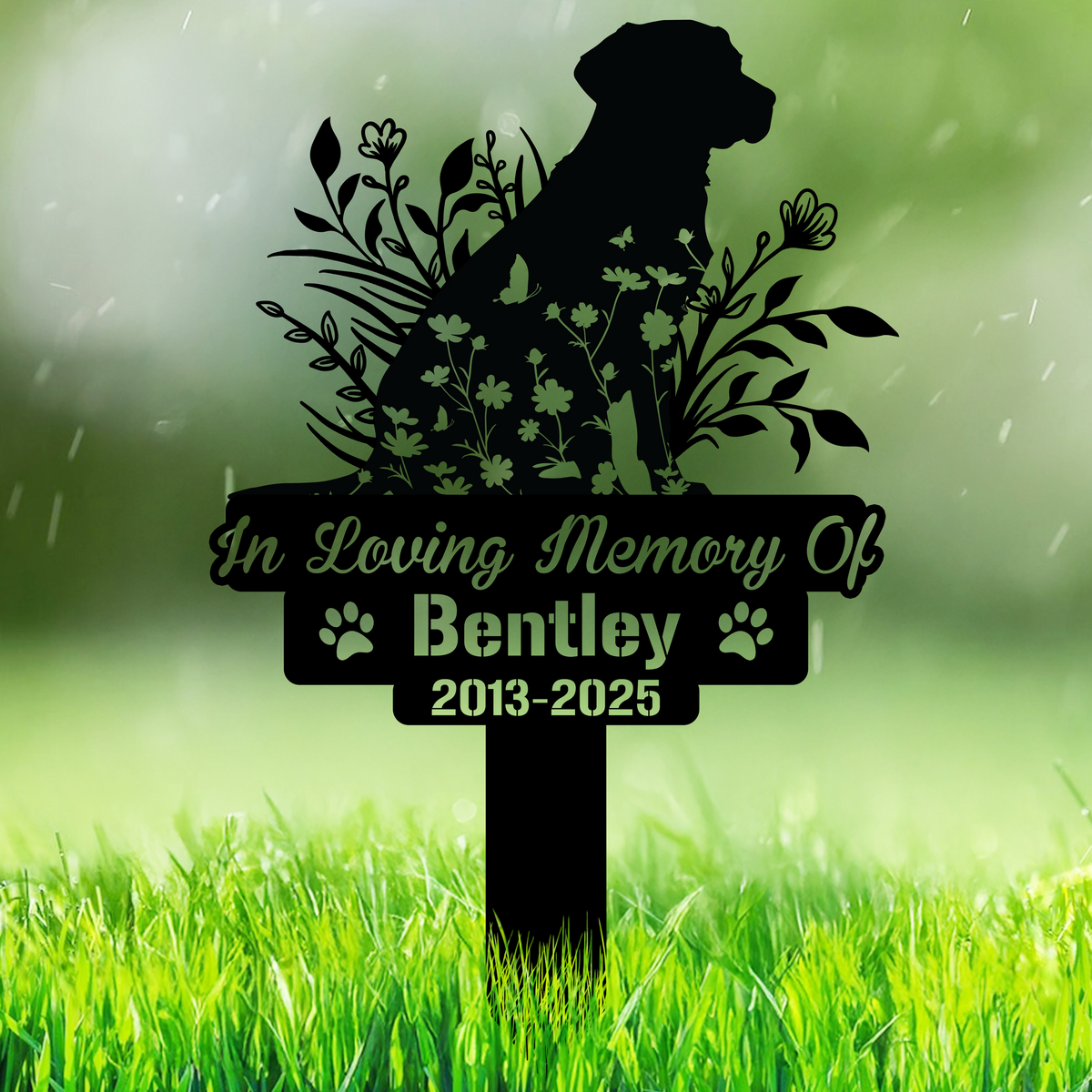 In Loving Memory Of Dog Loss Personalized Dog In Heaven Garden Stake CH07 896174