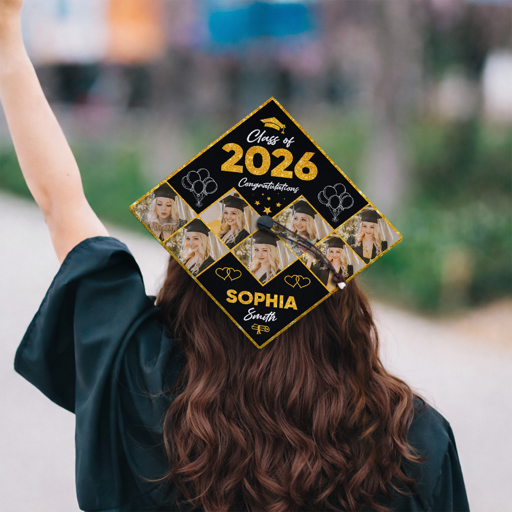 Custom Photo Class Of 2026 Congratulations Graduation Cap Topper, Gift for Graduation HA75 920816